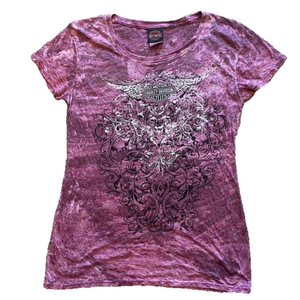 Harley Davidson Woman’s XL Purple Burnout Tee